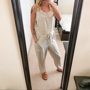 Beige Overall Jumpsuit